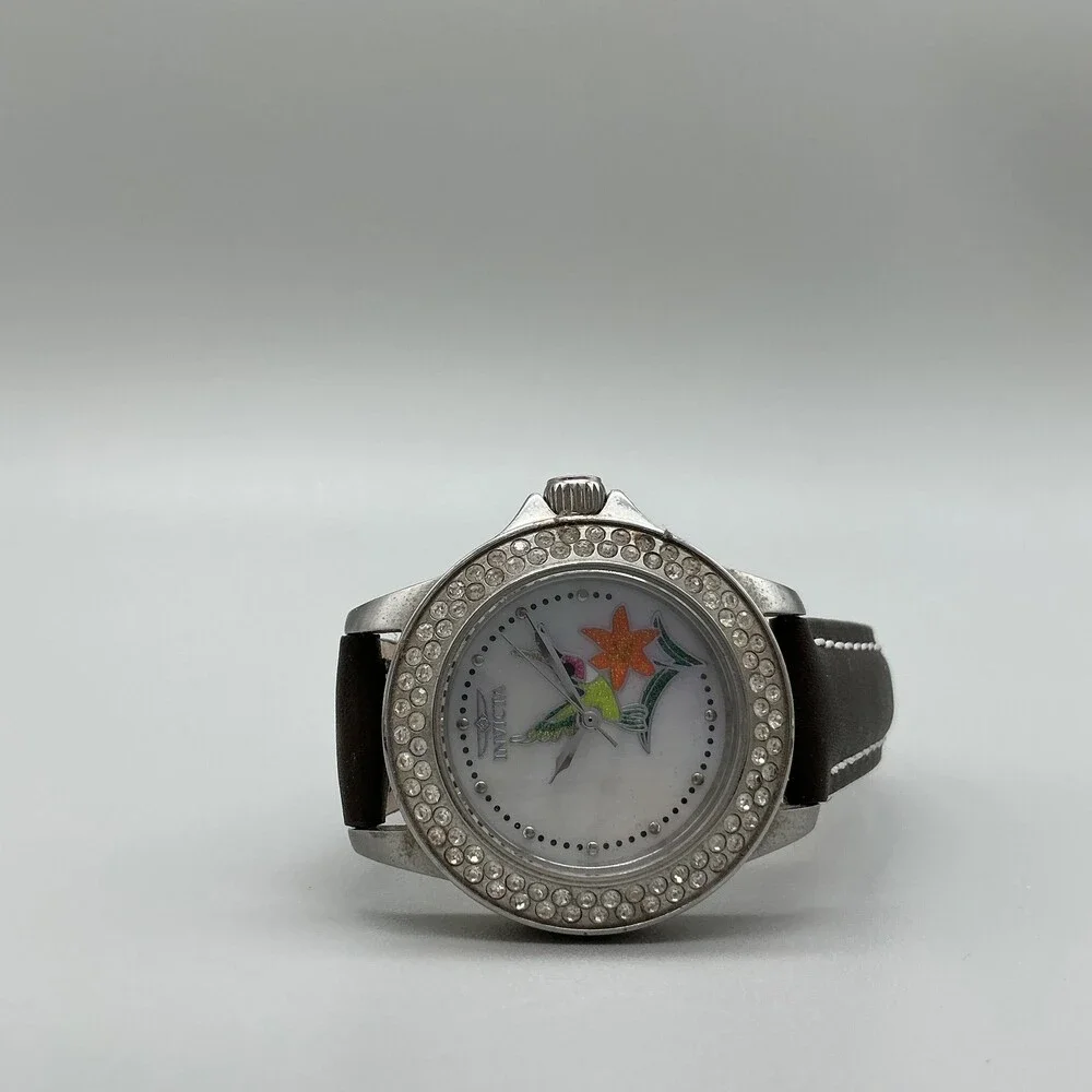 Invicta Limited Edition Hummingbird Womens Watch 34mm MOP Leather New Battery